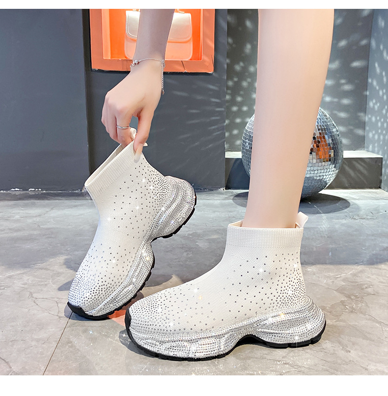 Rhinestone high top sneakers