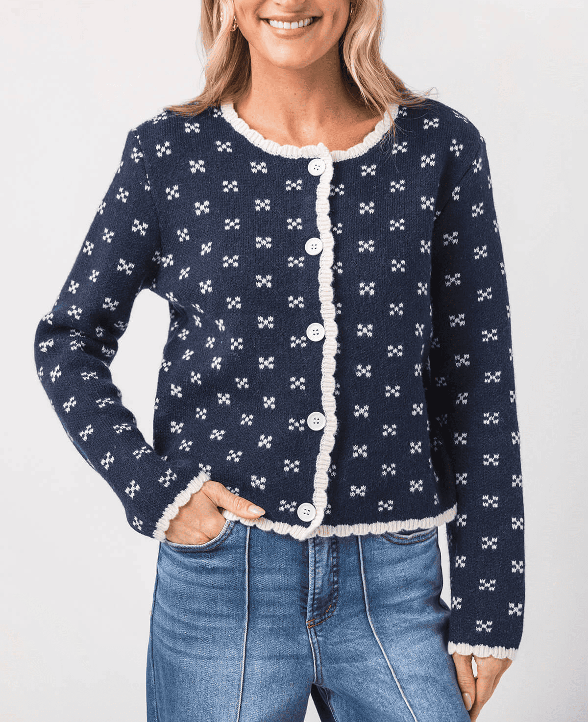 Bow Tie Knit Cardigan