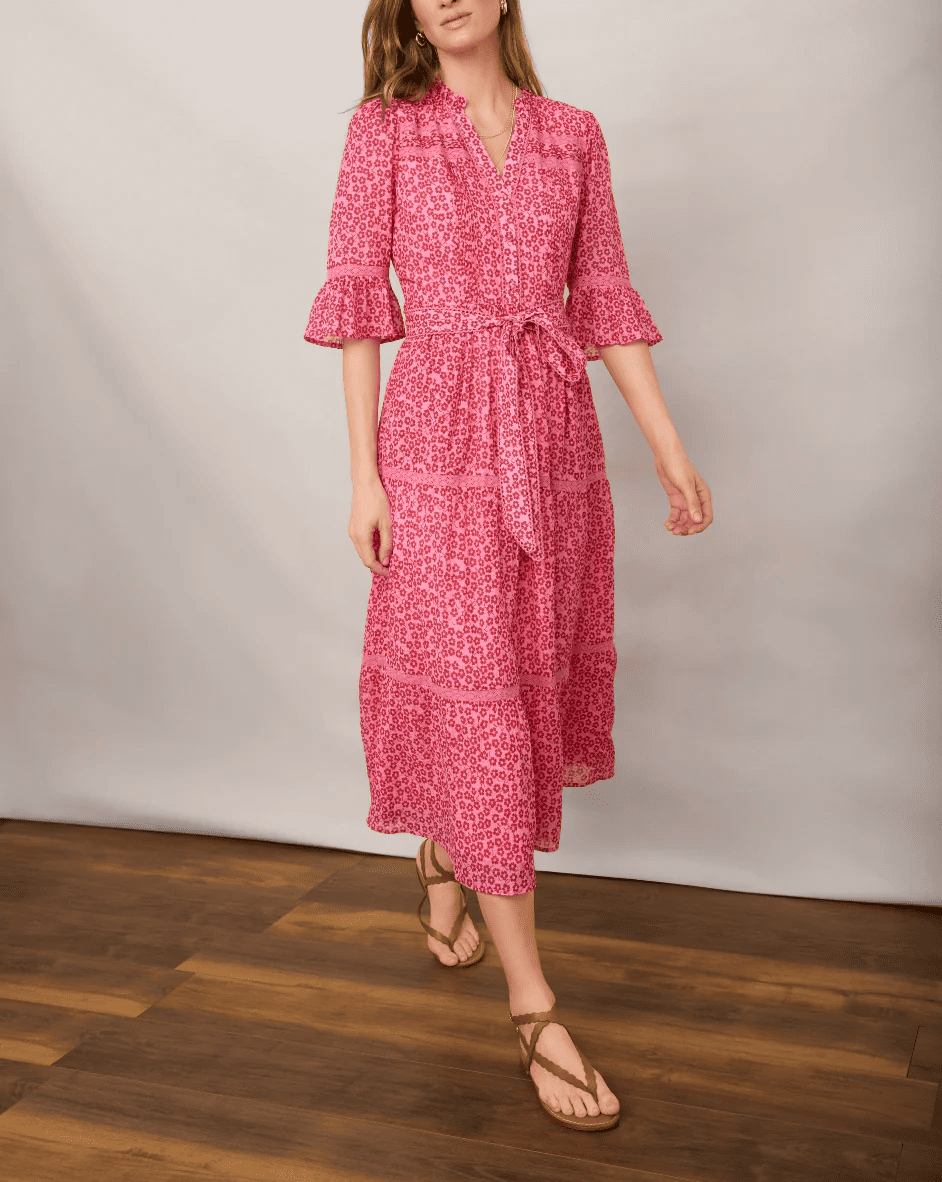 Candy Pink Daisy Floral  Dress