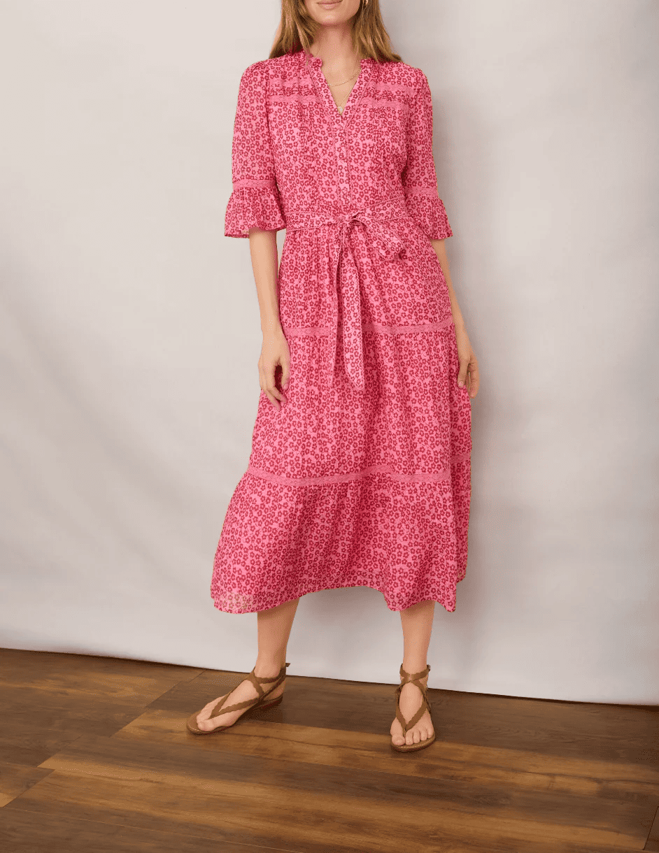 Candy Pink Daisy Floral  Dress