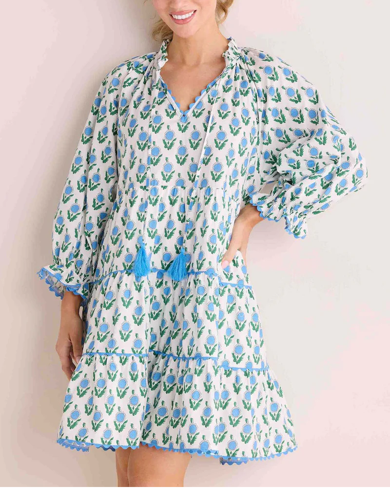 Floral Halter Fringe Midi Dress