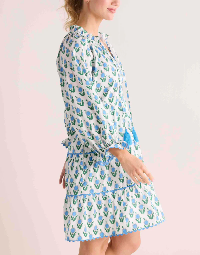 Floral Halter Fringe Midi Dress