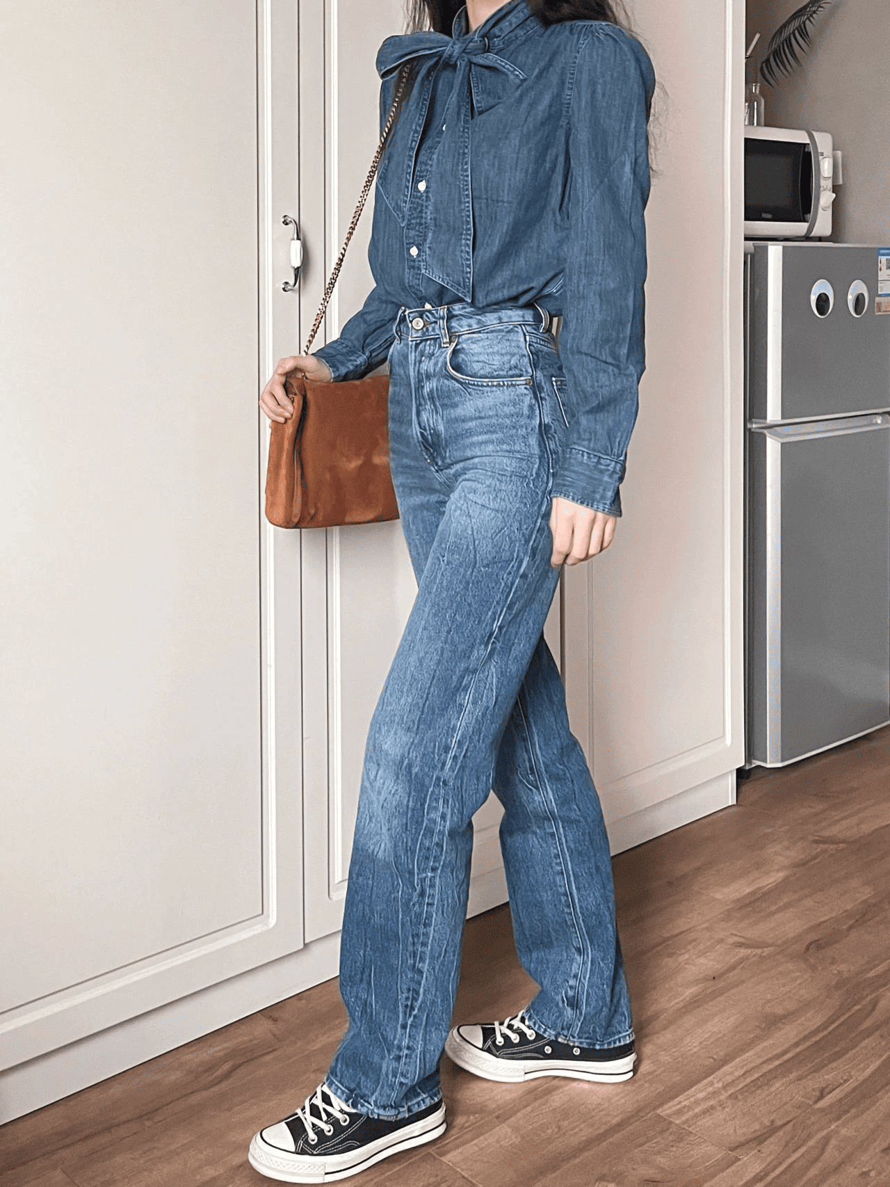 Bowtie Tie Denim Shirt