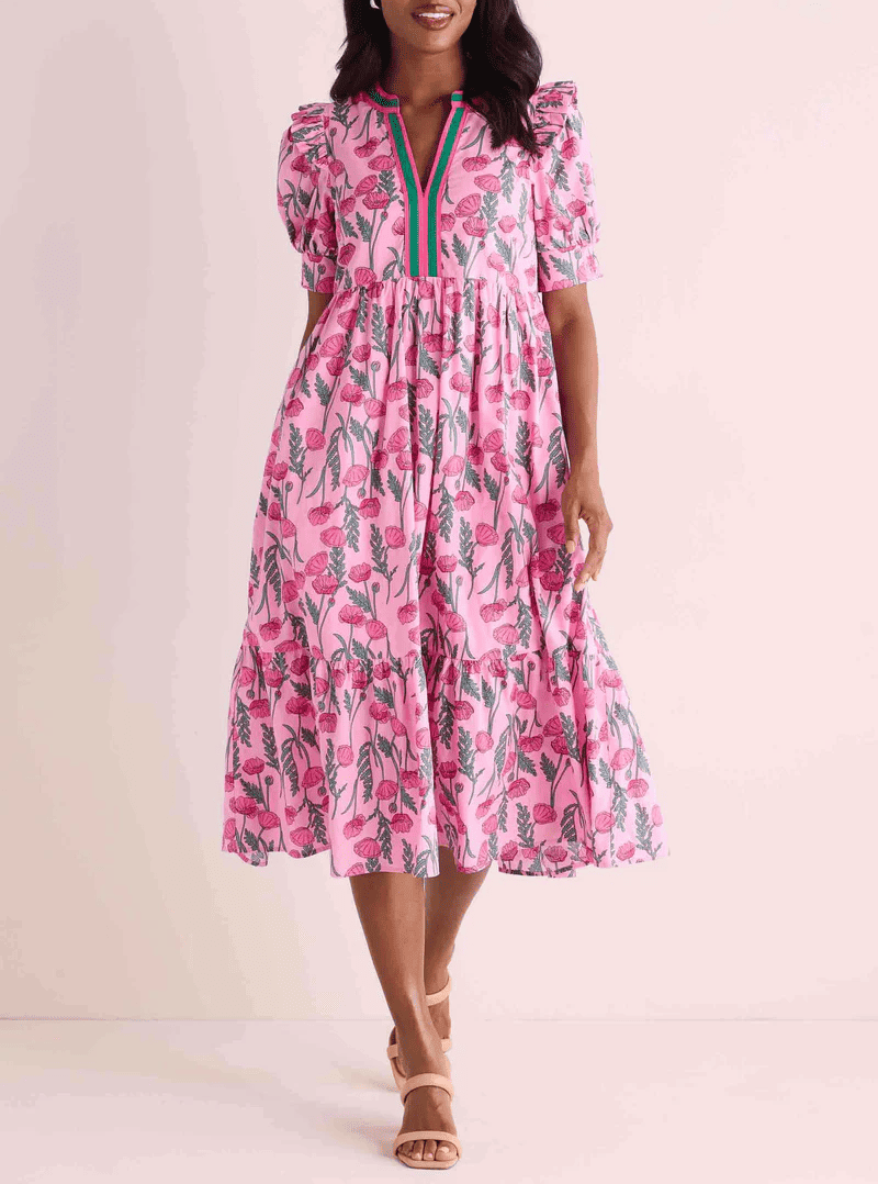 Colorful Floral Midi Dress