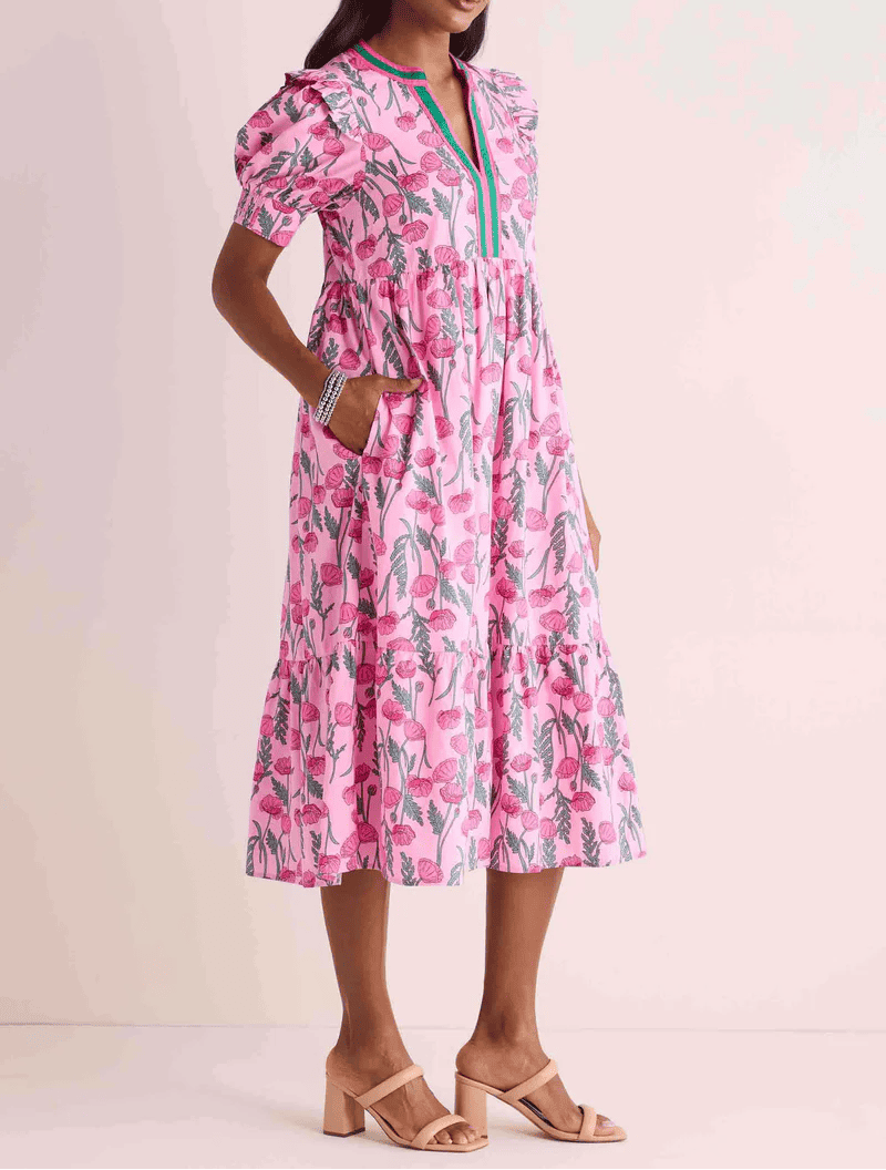 Colorful Floral Midi Dress
