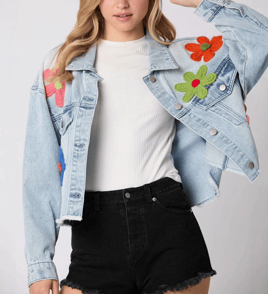 Multi-coloured Denim Jacket Coat
