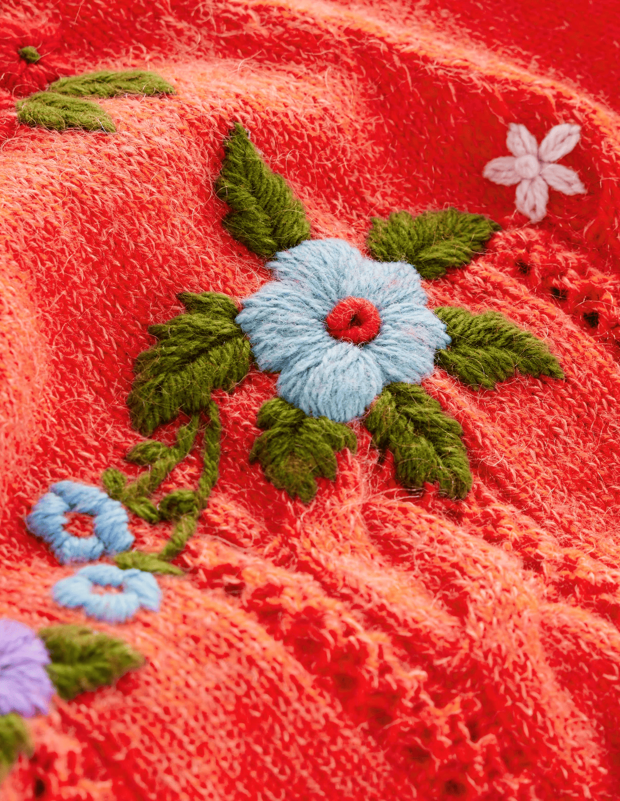 Fluffy Embroidered Cardigan