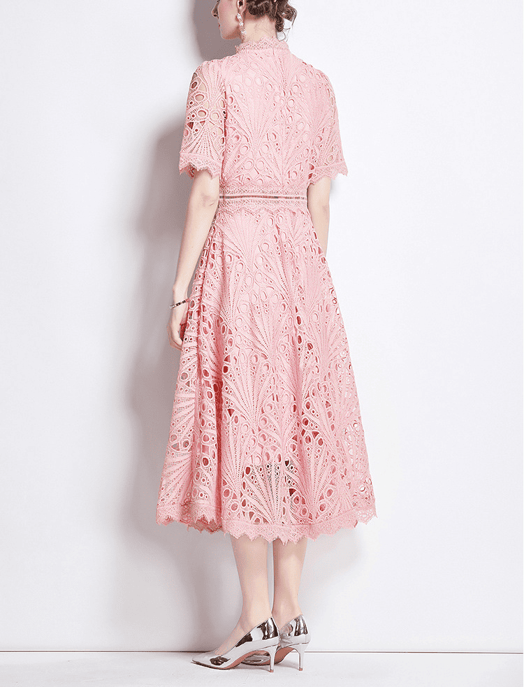 Lace Cutout Midi Dress