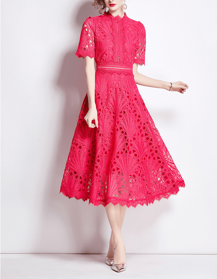 Lace Cutout Midi Dress