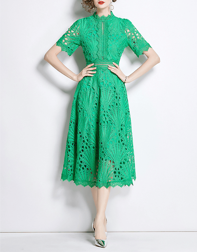 Lace Cutout Midi Dress