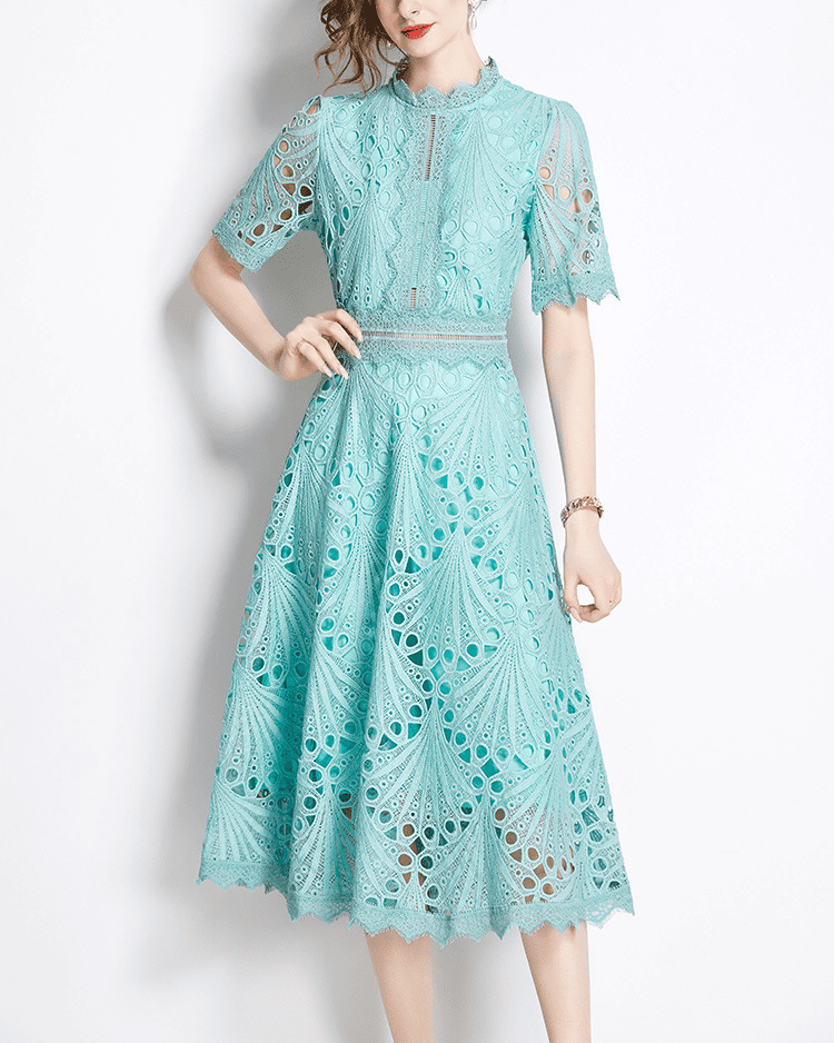 Lace Cutout Midi Dress