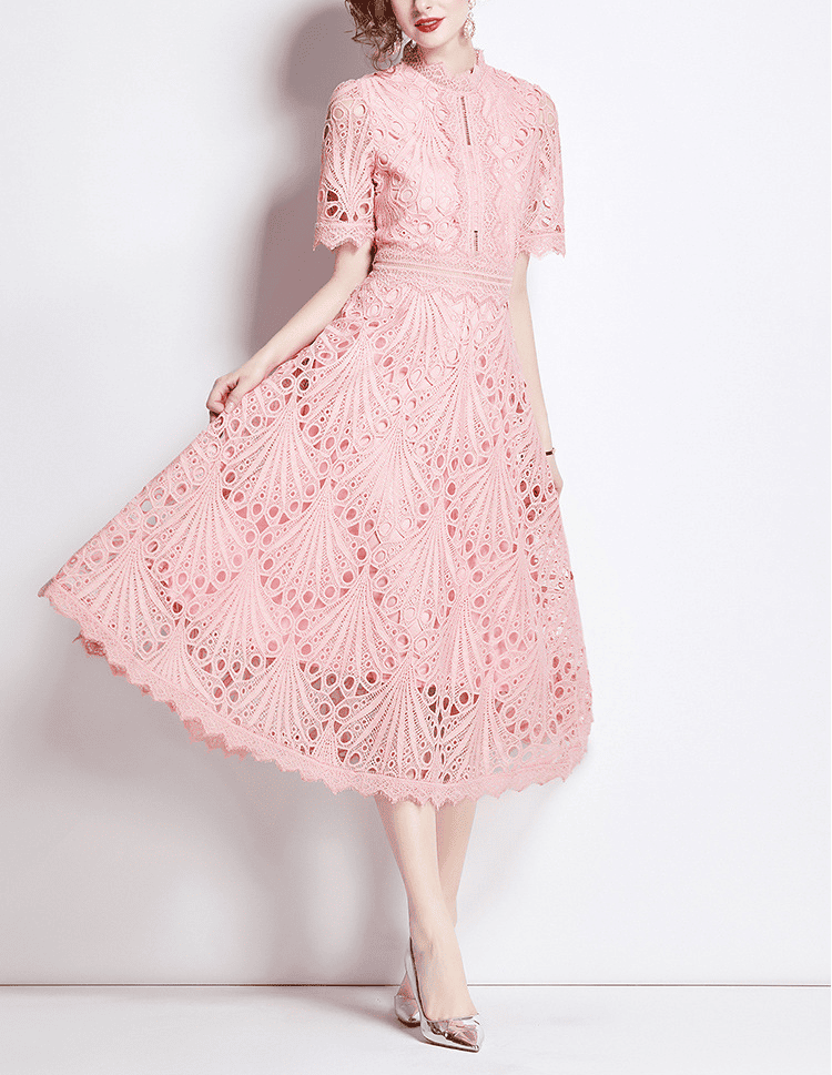 Lace Cutout Midi Dress