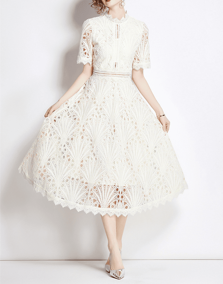 Lace Cutout Midi Dress