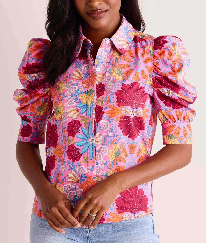 Square Necked Floral Shirt