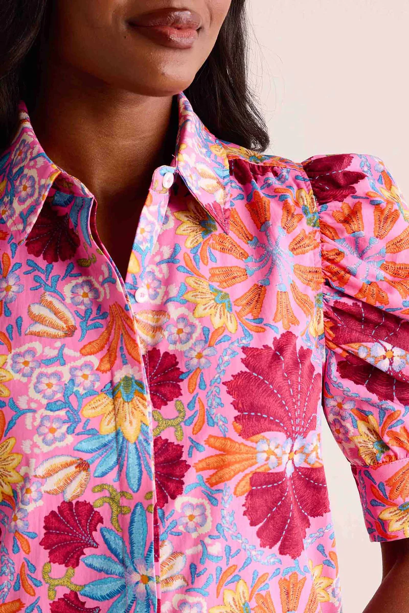 Square Necked Floral Shirt