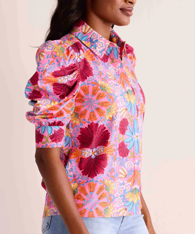 Square Necked Floral Shirt