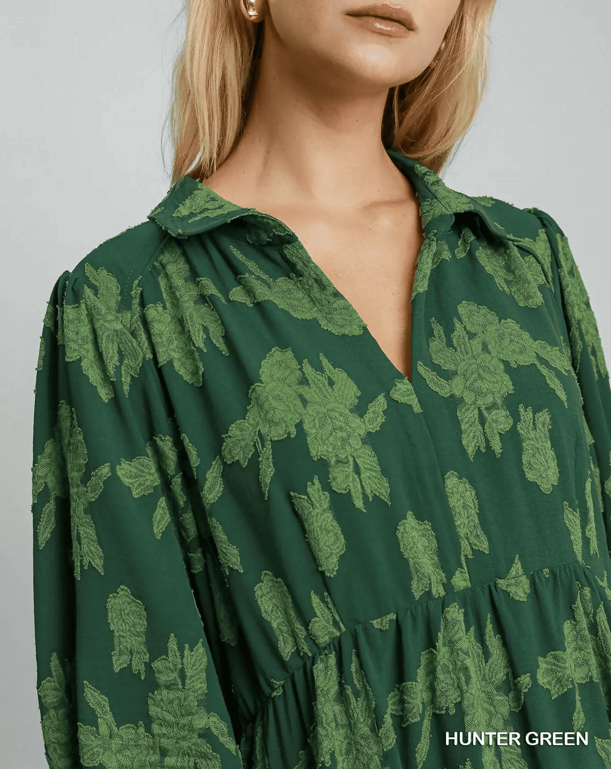 Green Floral Burnout Midi Dress