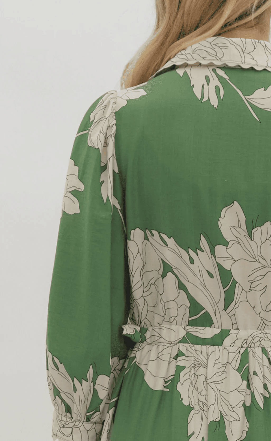 V Neck Green Ivy Dress