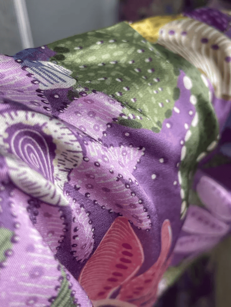 Beautiful Printed Silk Two-Piece Dress