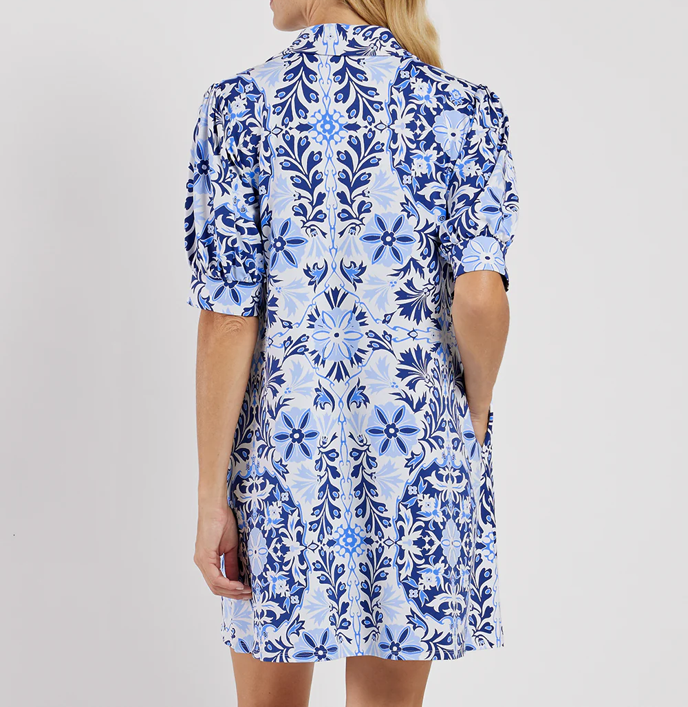 Printed V-Neck Midi Dress