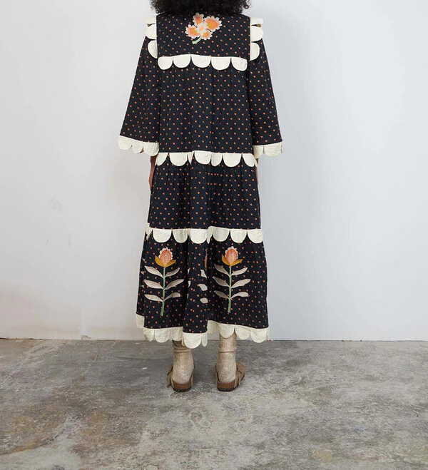 Lace Printed Midi Dress