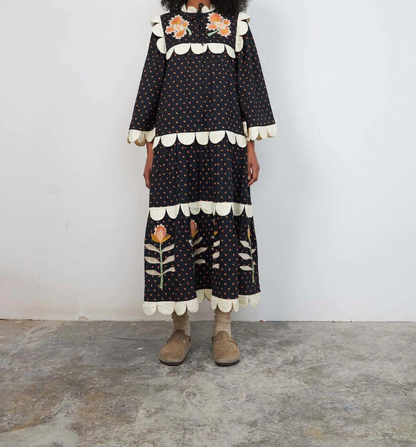 Lace Printed Midi Dress