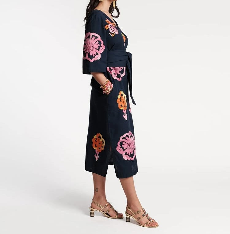 Mother's Day V-Neck Printed Mother's Day Midi Dresses