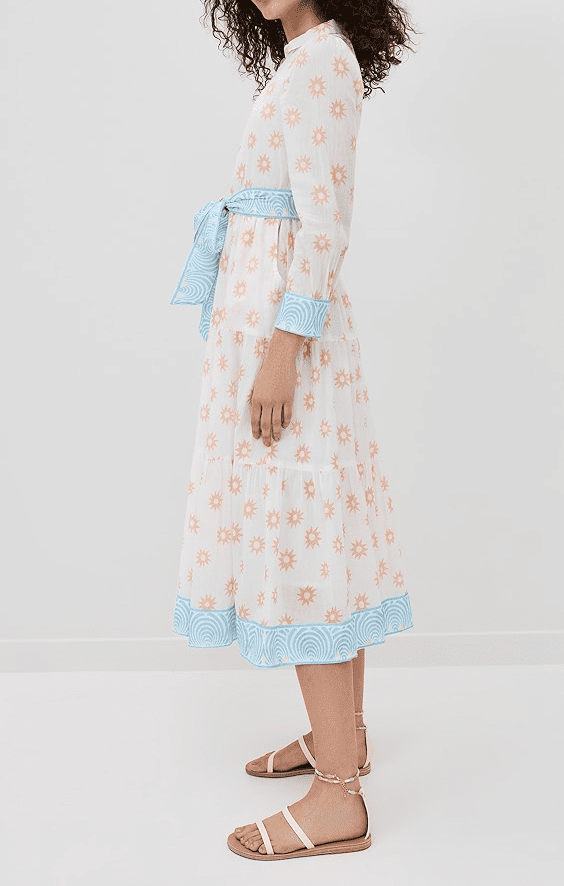 Patchwork Printed V-Neck Dress
