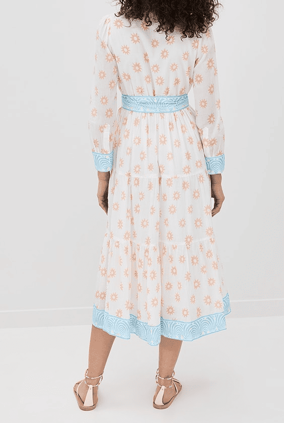 Patchwork Printed V-Neck Dress