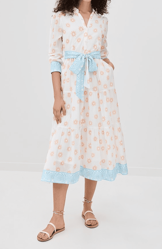 Patchwork Printed V-Neck Dress
