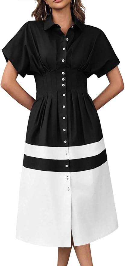 Summer Button Down Shirt Dress
