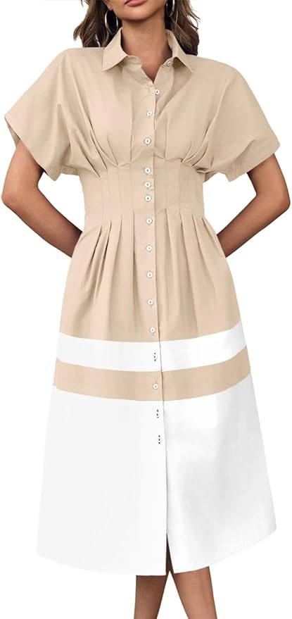 Summer Button Down Shirt Dress