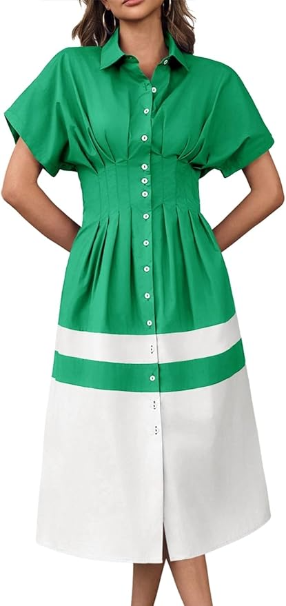 Summer Button Down Shirt Dress