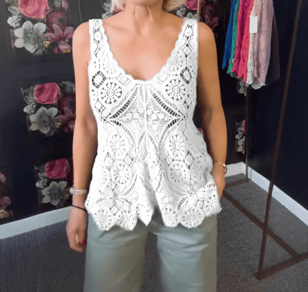 Lace Embroidery Cutout Vest Top