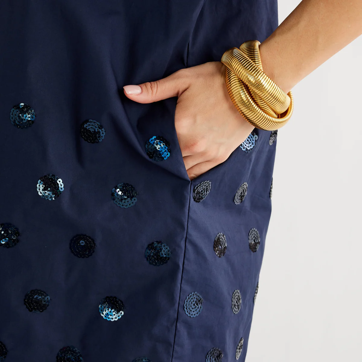 Bubble Sleeve Sequin Dress