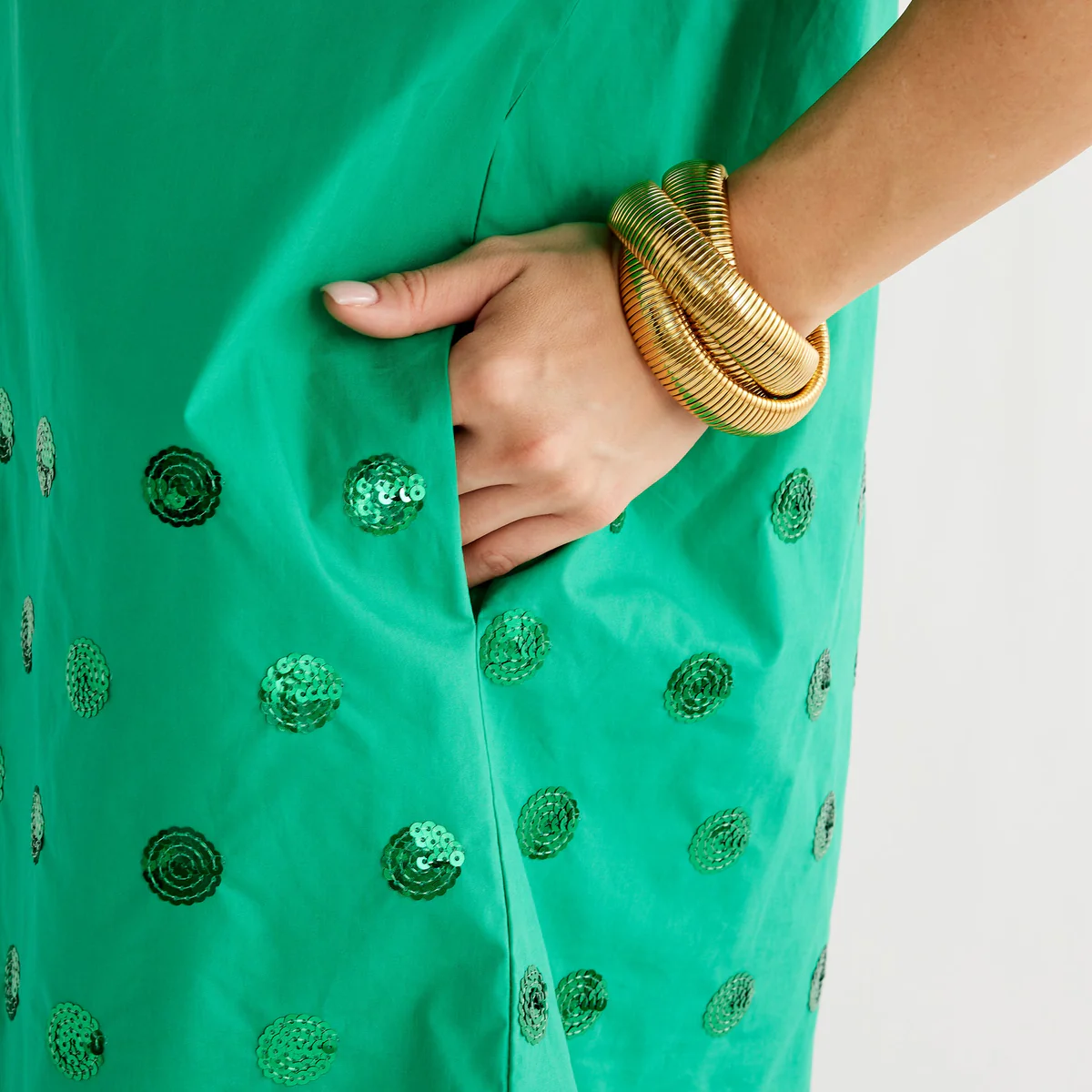 Bubble Sleeve Sequin Dress