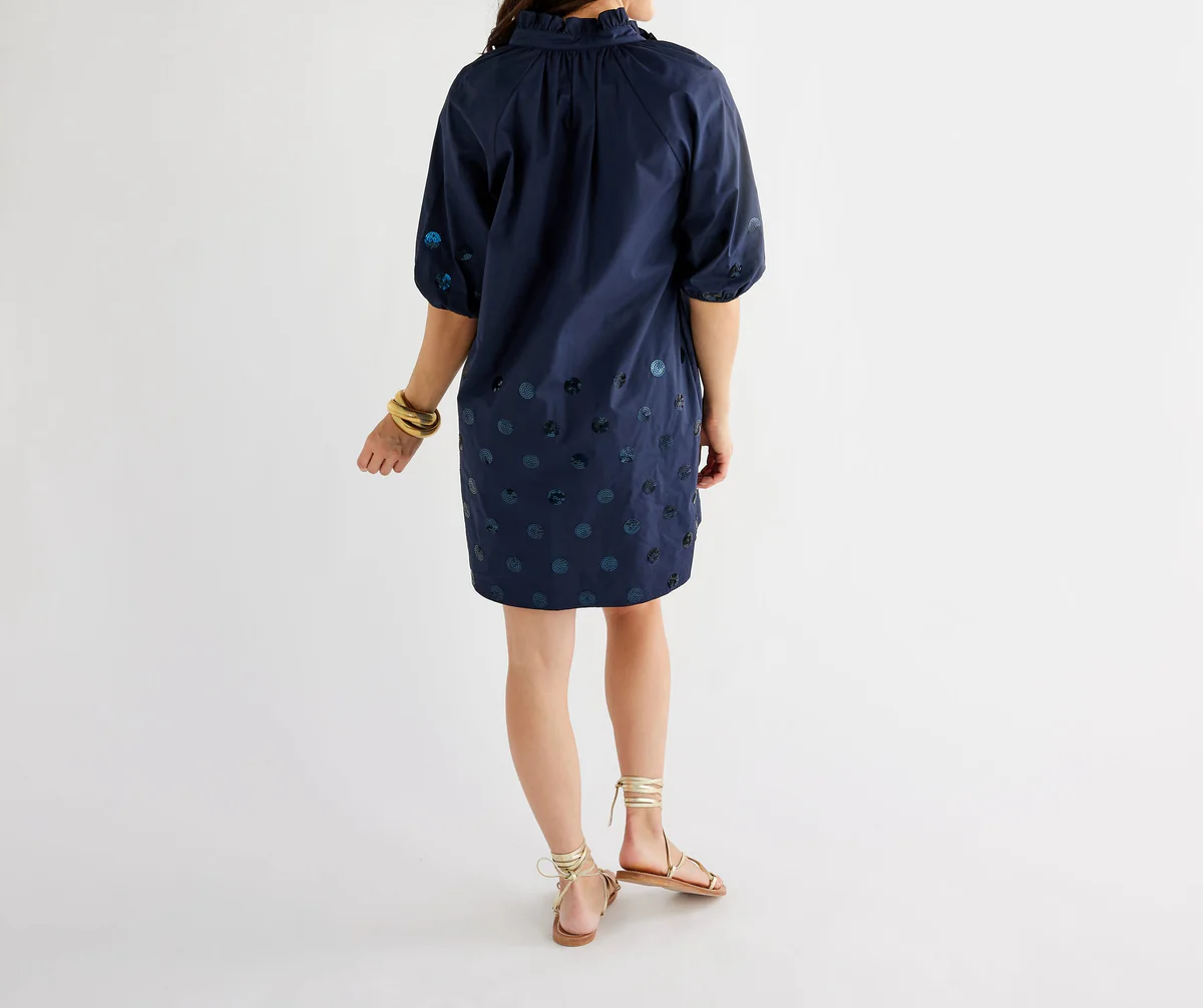 Bubble Sleeve Sequin Dress