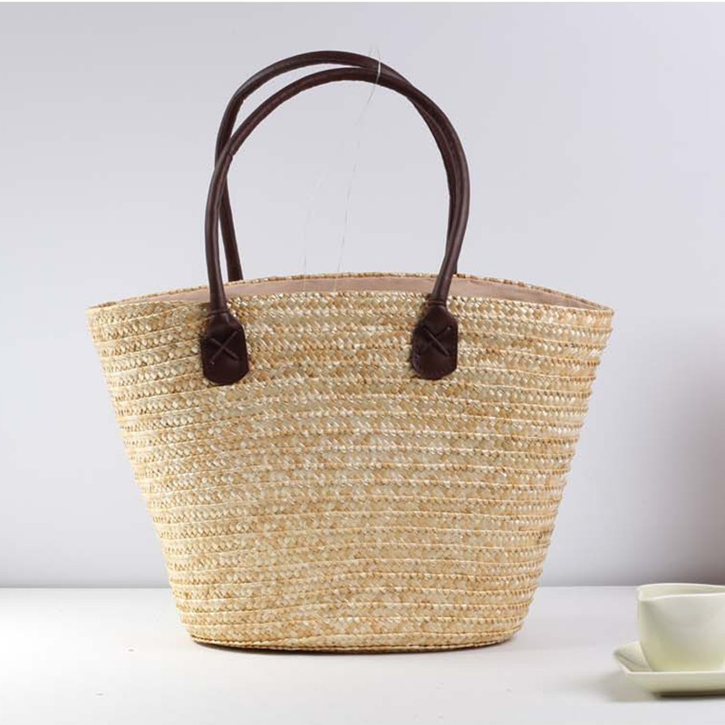 Embroidered Shoulder Tote Seaside Vacation Beach Bag
