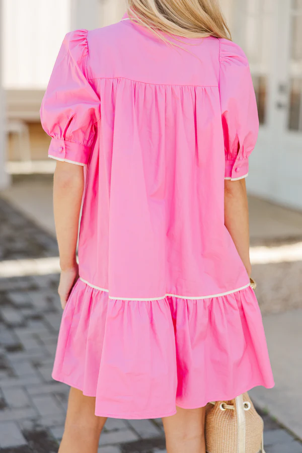 Willing To Help Green Striped Button Down Dress