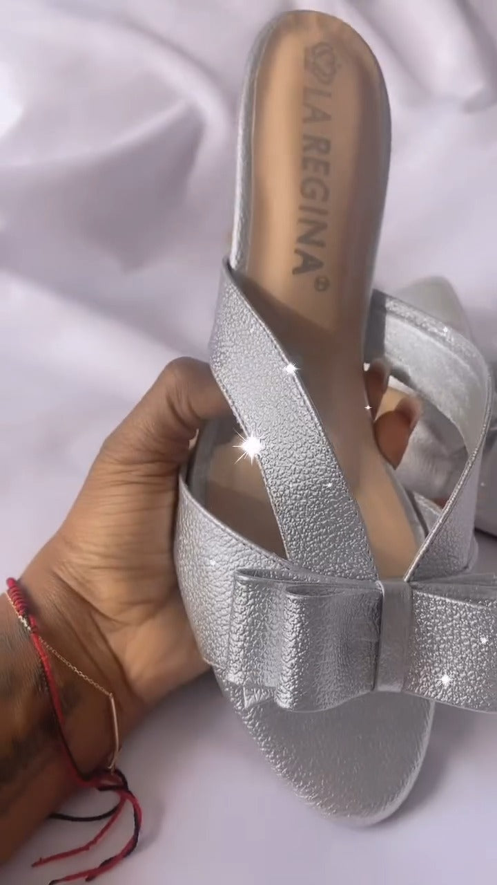 Open Teo Bow Leather Sandles