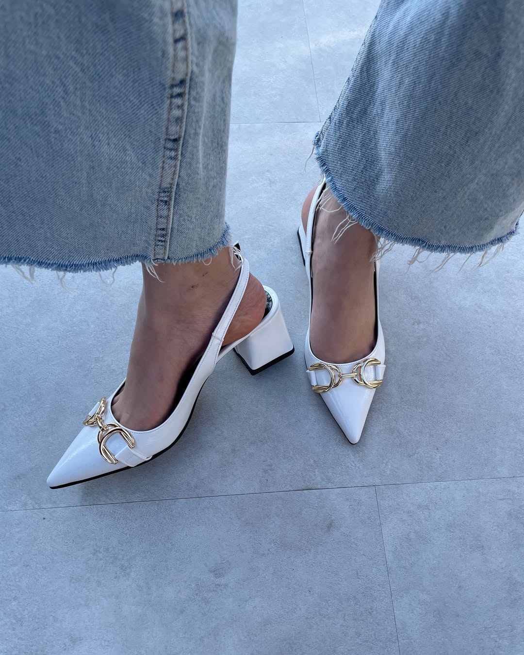 Leather heeled sandals, Gold Horsebit
