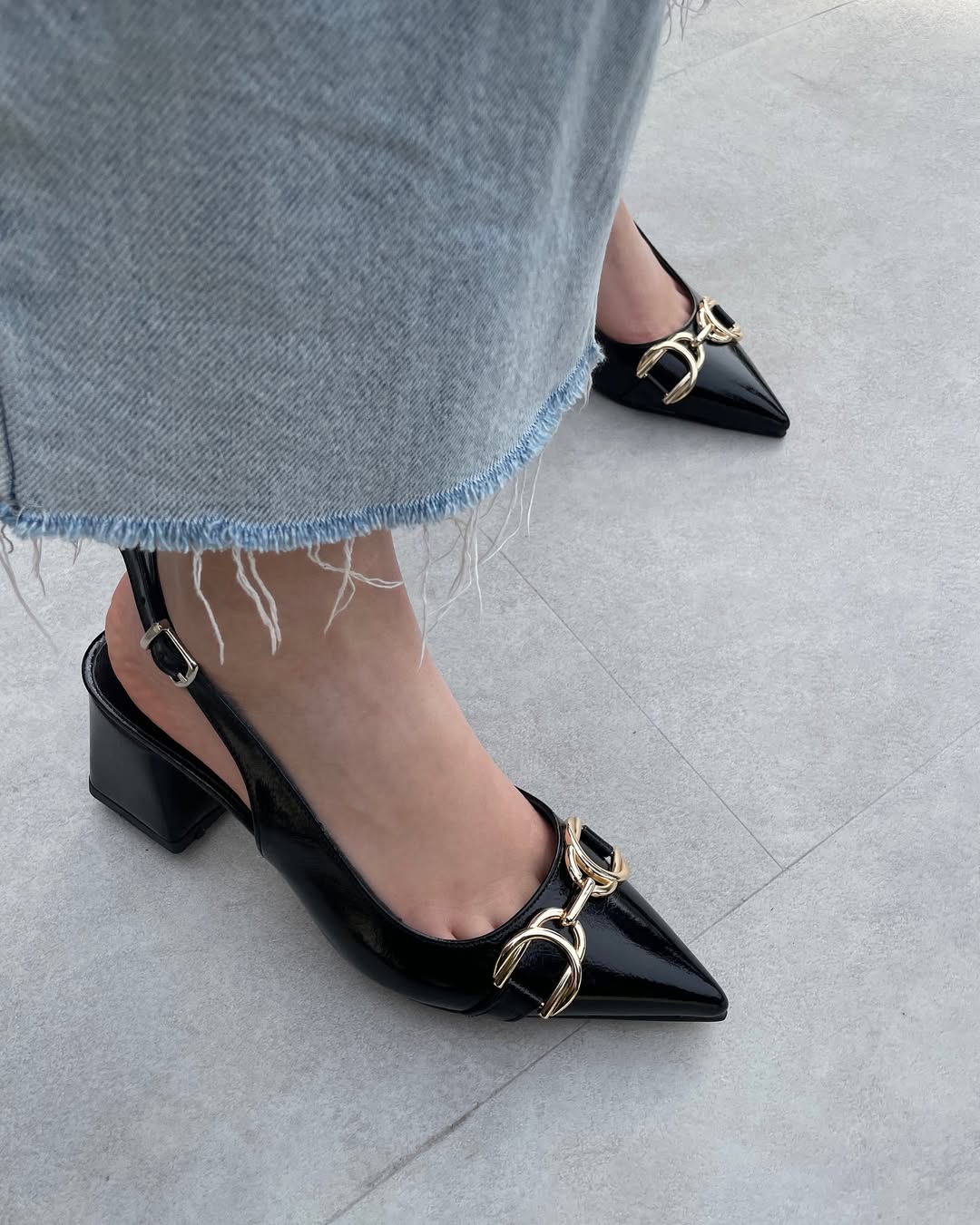 Leather heeled sandals, Gold Horsebit