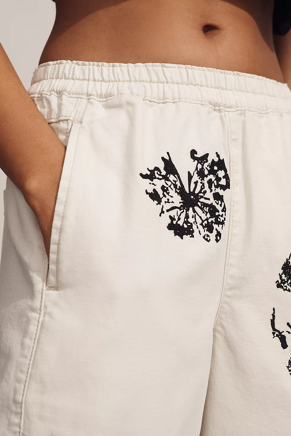 Printed Pull-On Barrel Pants