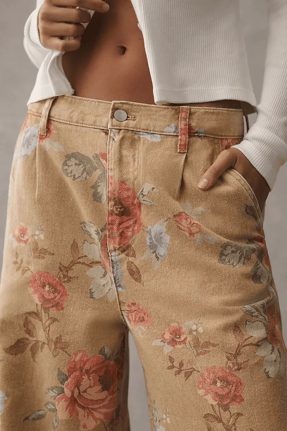 Printed Pull-On Barrel Pants
