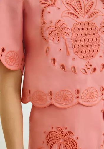 Printed Embroidery Two Piece Set