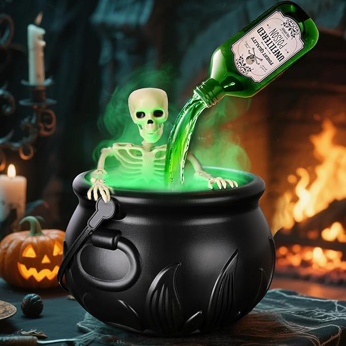 Halloween Cauldron Decor with Magic Floating