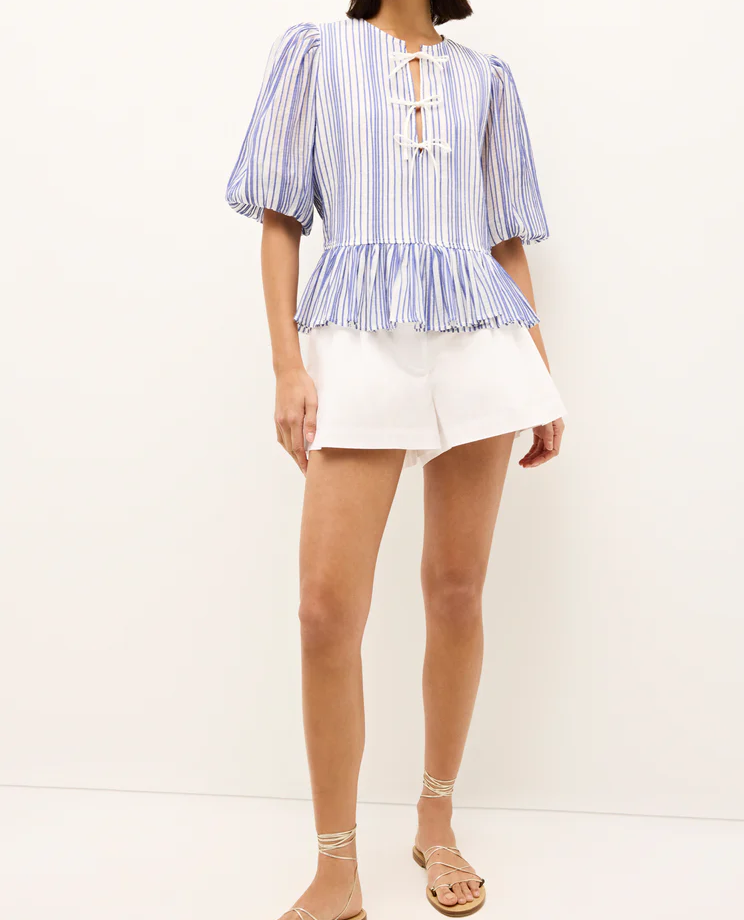 Butterfly Bow Elegant Striped Top