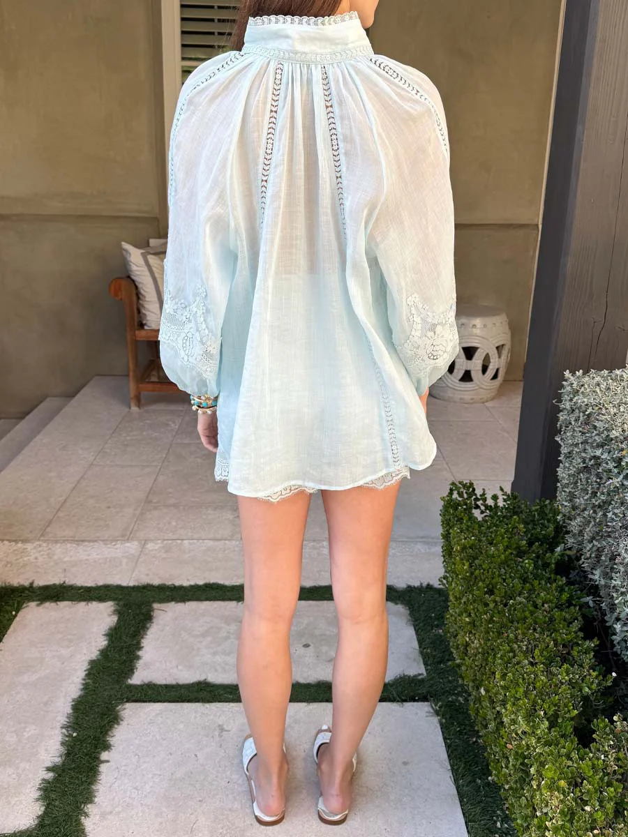 Lace Button Down Two Pieces Set