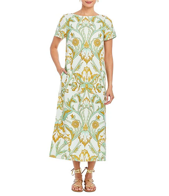 Stretch Crepe Bow Tie Detail Midi Dress