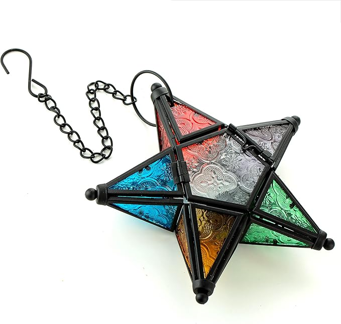 Star Hanging Decor Decorative Lantern Candle